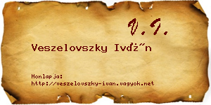 Veszelovszky Iván névjegykártya