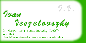 ivan veszelovszky business card